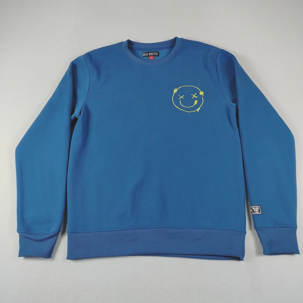 Black Pike Sweater Mens Medium Crewneck Teddy Bear Graffiti Pullover Streetwear